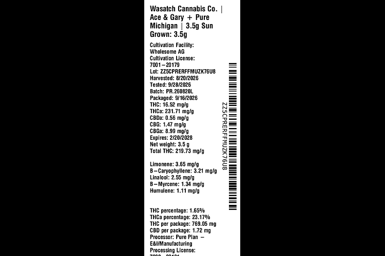 Ace & Gary + Pure Michigan by Wasatch Cannabis Co.
