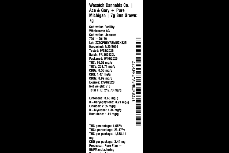 Ace & Gary + Pure Michigan by Wasatch Cannabis Co.
