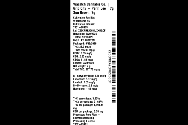 Grid City + Perm Lee by Wasatch Cannabis Co.