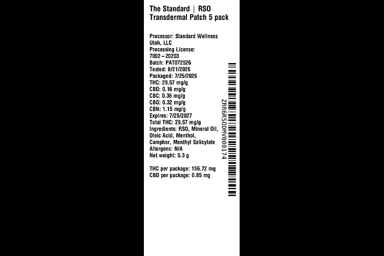 Manna RSO Transdermal Patch by The Standard
