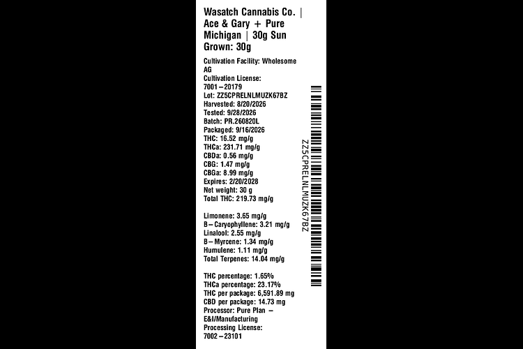 Ace & Gary + Pure Michigan by Wasatch Cannabis Co.