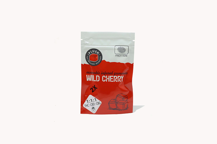Plush Wild Cherry 1:1:1 THC:CBD:CBG Cubes 0006 by Zion Medicinal