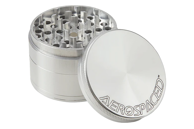 4 Piece Grinder 2.5" — Silver by AeroSpaced By Higher Standards