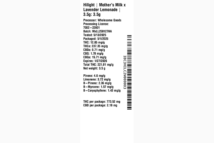 Mother's Milk x Lavender Lemonade by Hilight