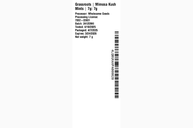 Mimosa Kush Mints by Grassroots