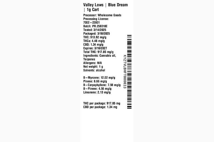 Blue Dream by Valley Lows