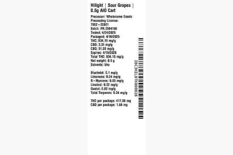 Sour Grapes Flavored All-in-One by Hilight