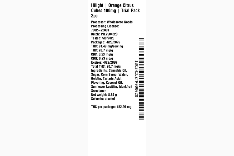 Orange Citrus Cubes 100mg by Hilight