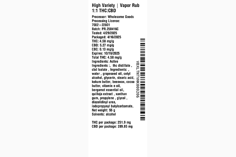 Vapor Rub by High Variety