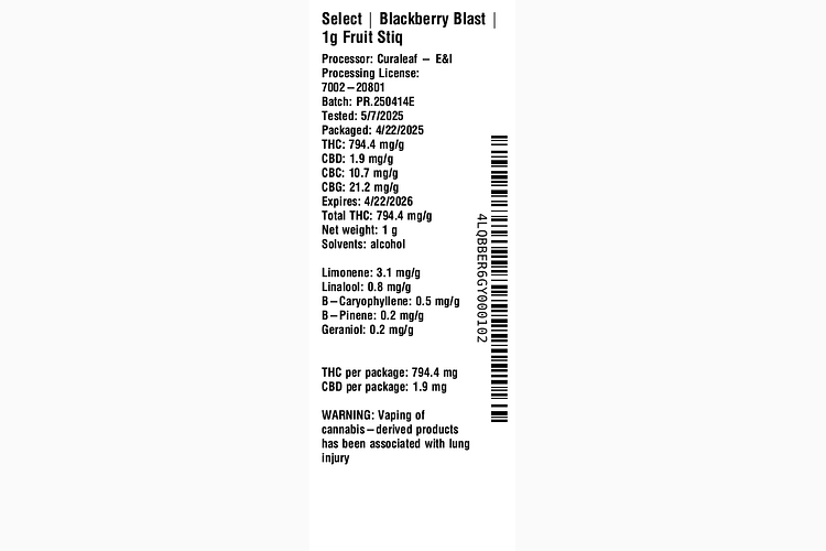 Blackberry Blast Fruit Stiq by Essentials