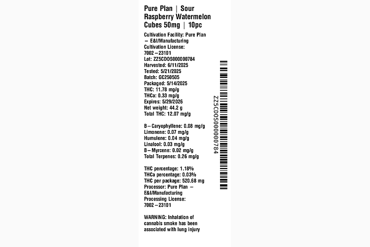 Sour Raspberry Watermelon by Pure Plan