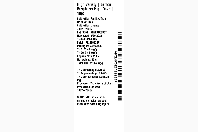 Lemon Raspberry High Dose by High Variety