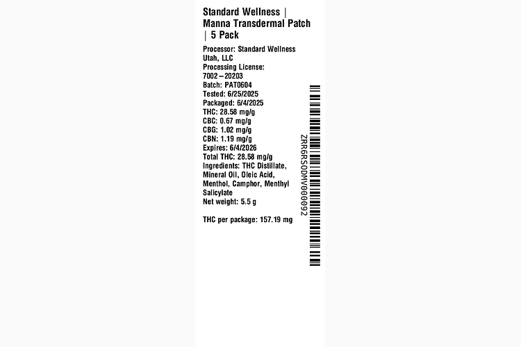 RSO Manna Transdermal Patch by Standard Wellness