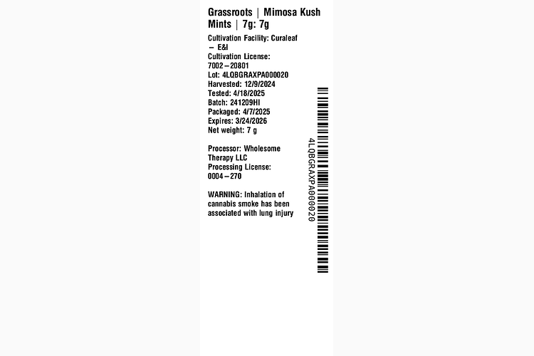 Mimosa Kush Mints by Grassroots