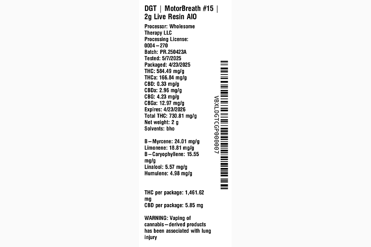 MotorBreath 2g live Resin AIO by DGT