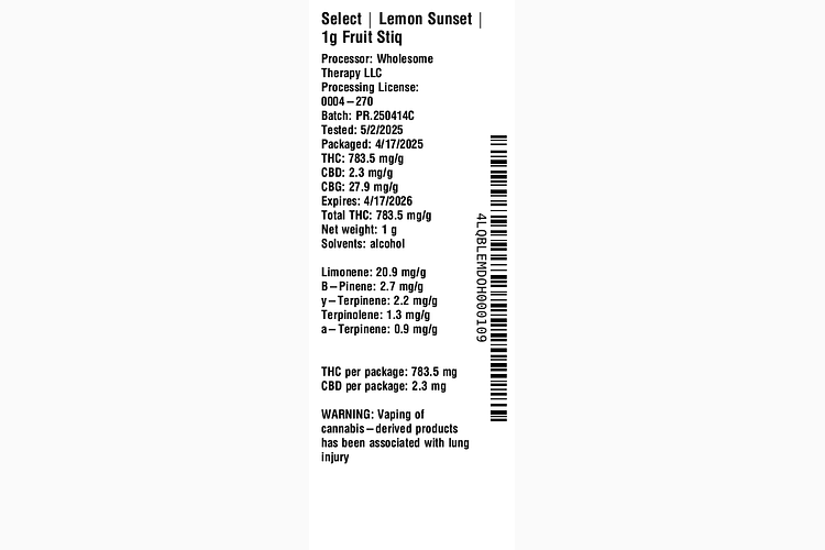 Lemon Sunset Fruit Stiq by Essentials
