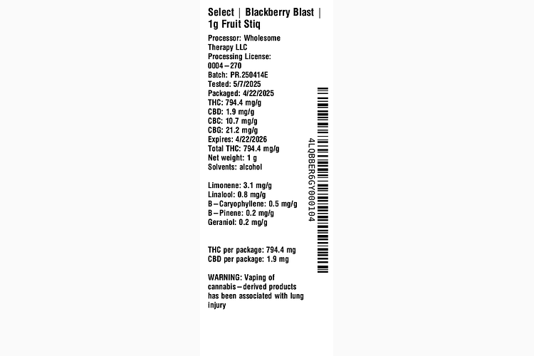 Blackberry Blast Fruit Stiq by Essentials