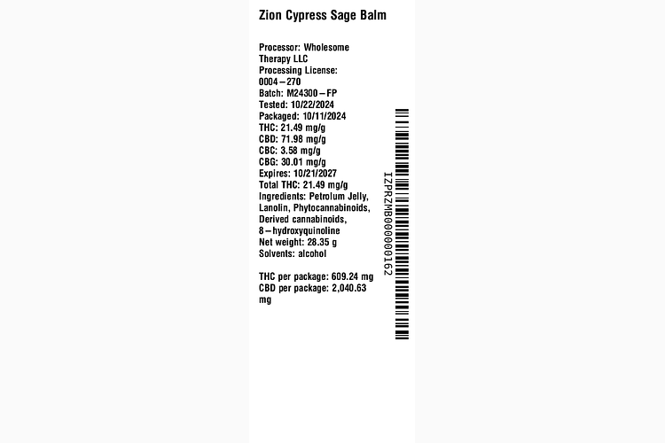 Cypress Sage Balm by Zion