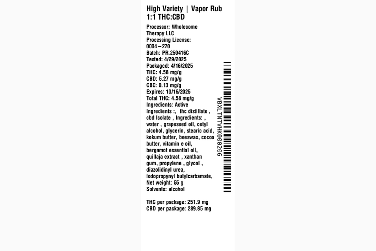 Vapor Rub by High Variety
