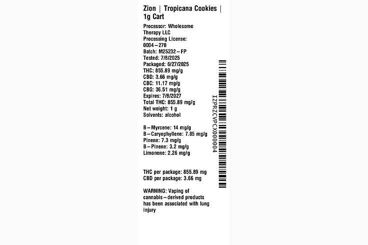 Tropicana Cookies by Zion