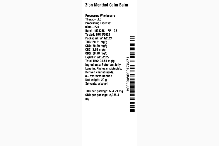 Menthol Calm by Zion