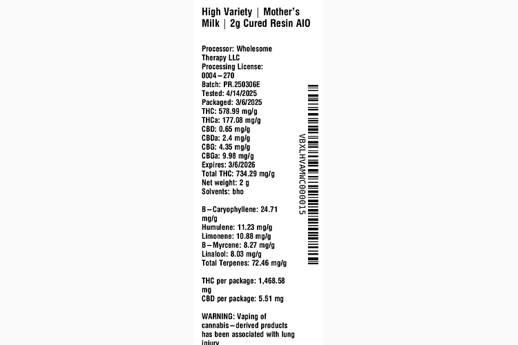 Mothers Milk by High Variety