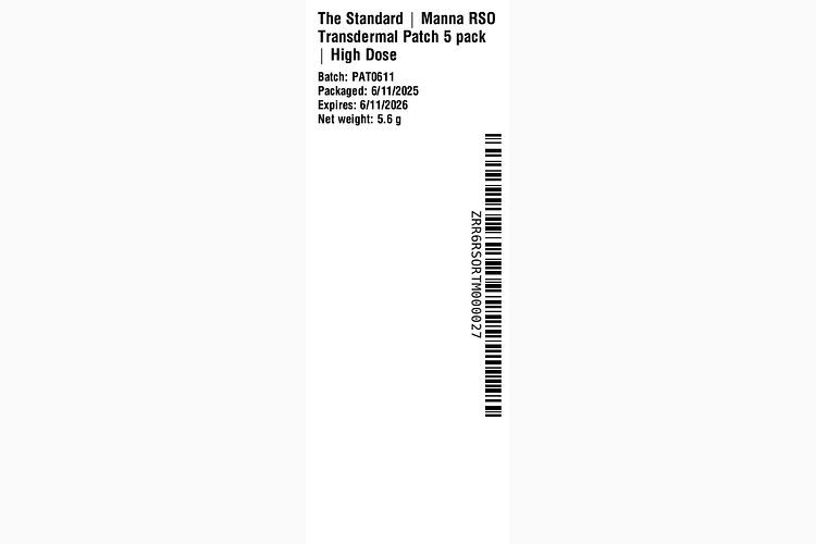 Manna RSO Transdermal Patch by The Standard