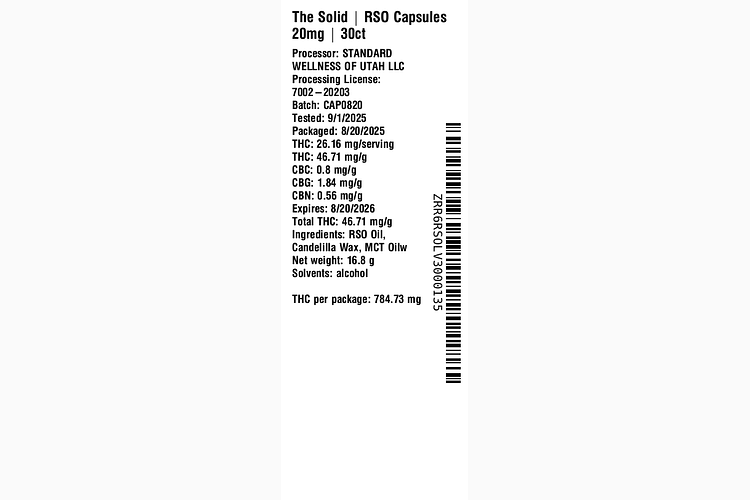 RSO 20mg by The Solid