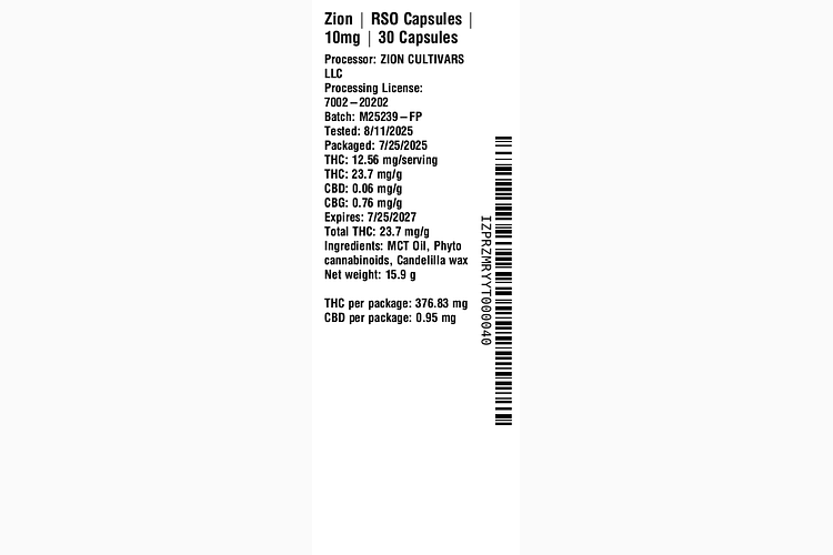RSO Capsules by Zion