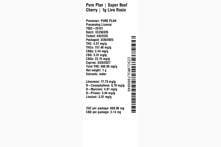 Super Boof Cherry by Pure Plan