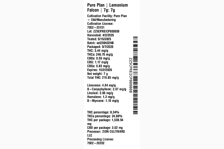 Lemonium Falcon by Pure Plan