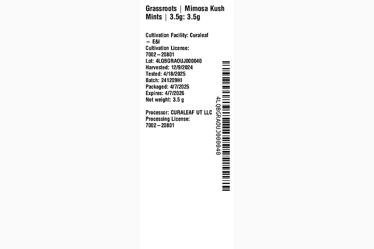 Mimosa Kush Mints by Grassroots