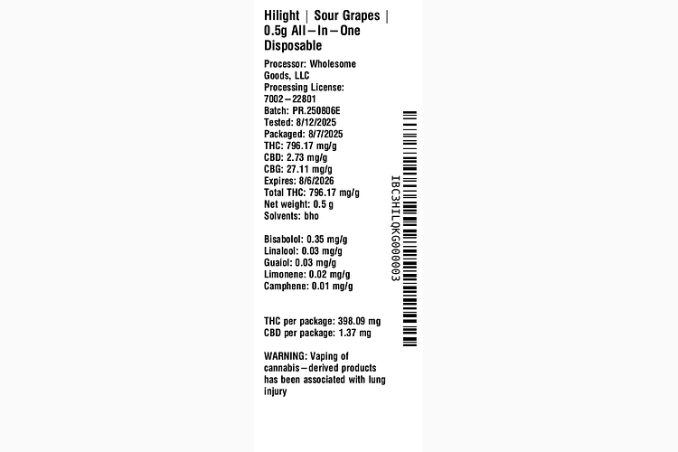 Sour Grapes Flavored All-in-One by Hilight