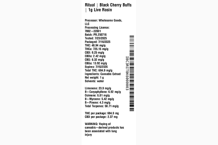 Black Cherry Buffs by Ritual