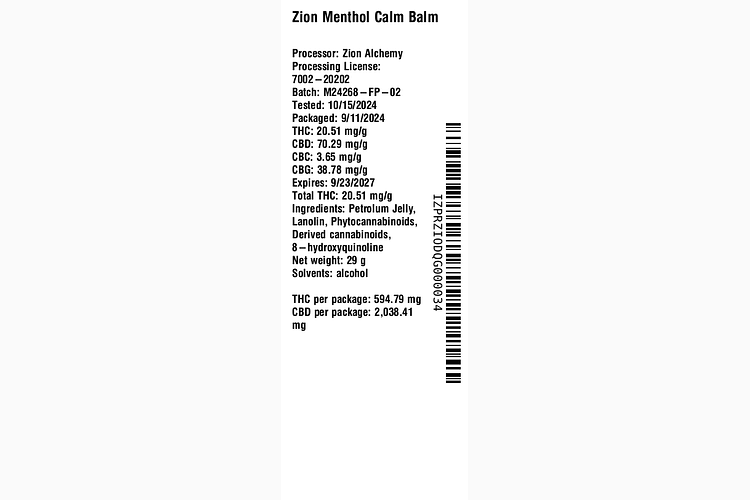 Menthol Calm by Zion