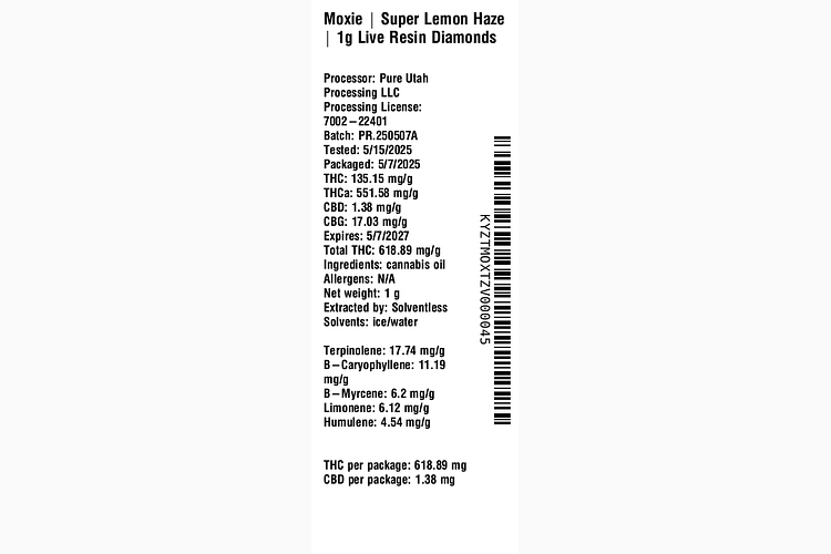 Super Lemon Haze Live Resin Diamonds by Moxie