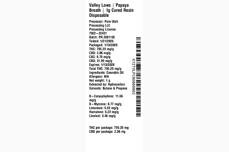 Papaya Breath by Valley Lows