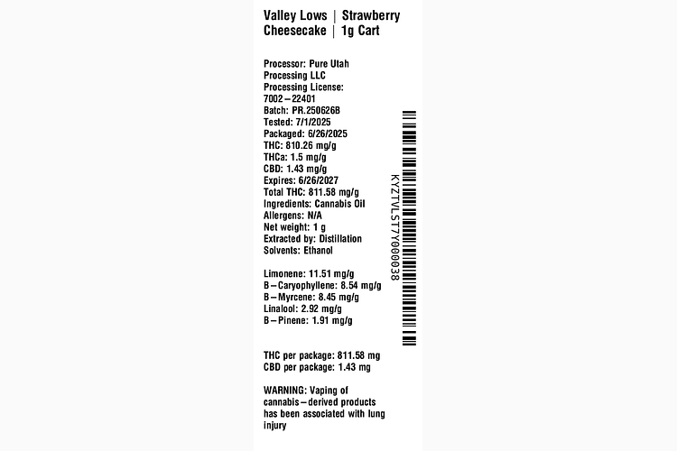 Strawberry Cheesecake by Valley Lows