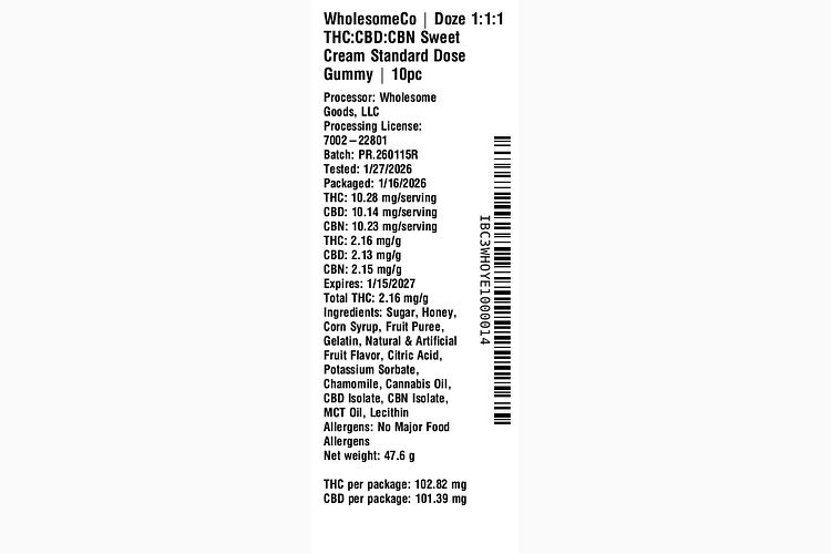 Doze Sweet Cream by WholesomeCo