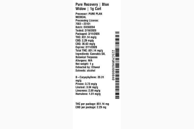 Blue Widow by Pure Plan