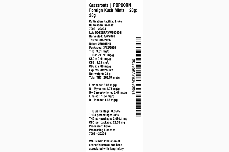 Foreign Kush Mints by Grassroots