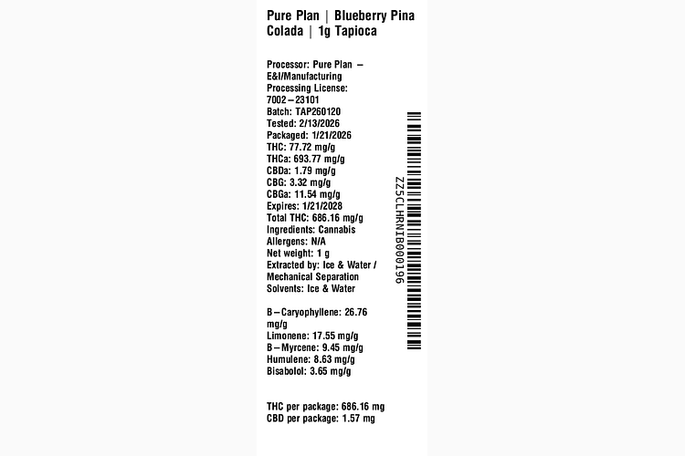 Blueberry Pina Colada by Pure Plan