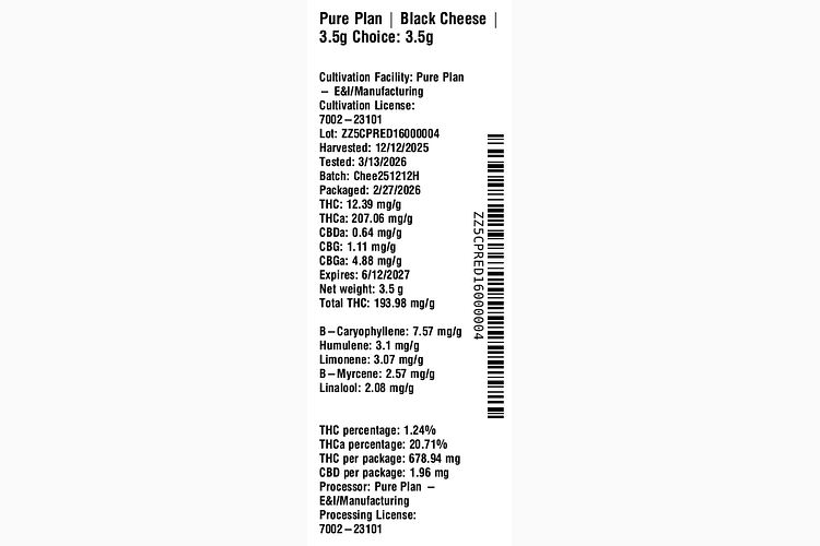 Black Cheese by Pure Plan