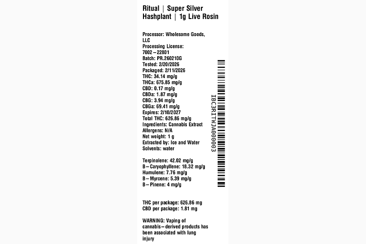 Super Silver Hashplant by Ritual