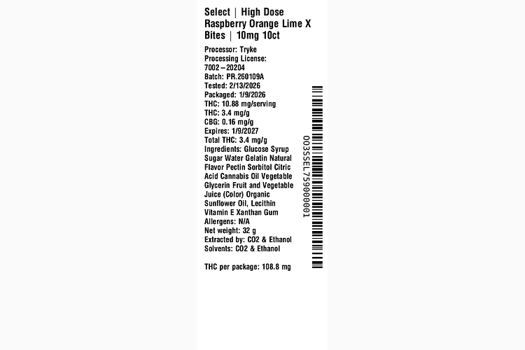 Raspberry Orange Lime X Bites by Select