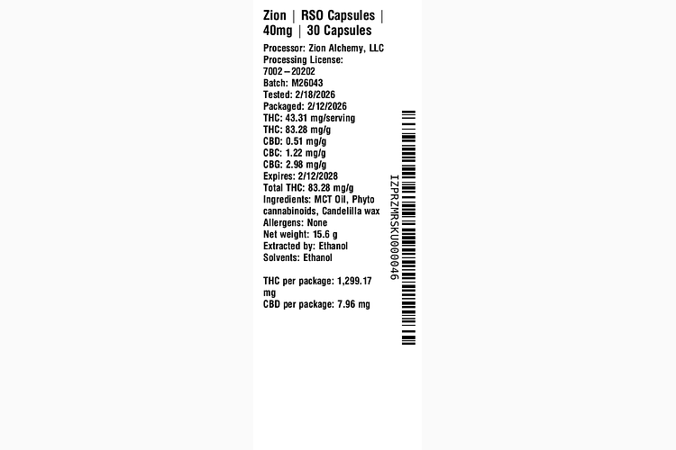 RSO Capsules by Zion