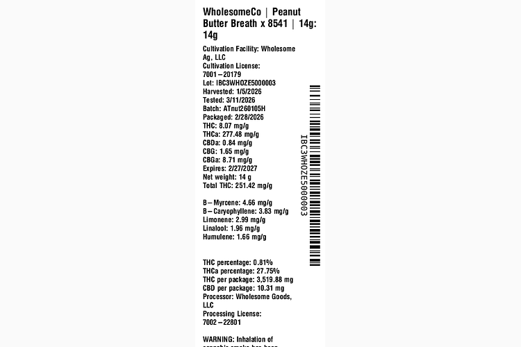 Peanut Butter Breath x 8541 by WholesomeCo