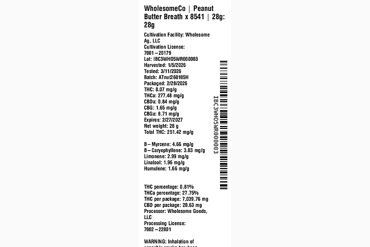 Peanut Butter Breath x 8541 by WholesomeCo