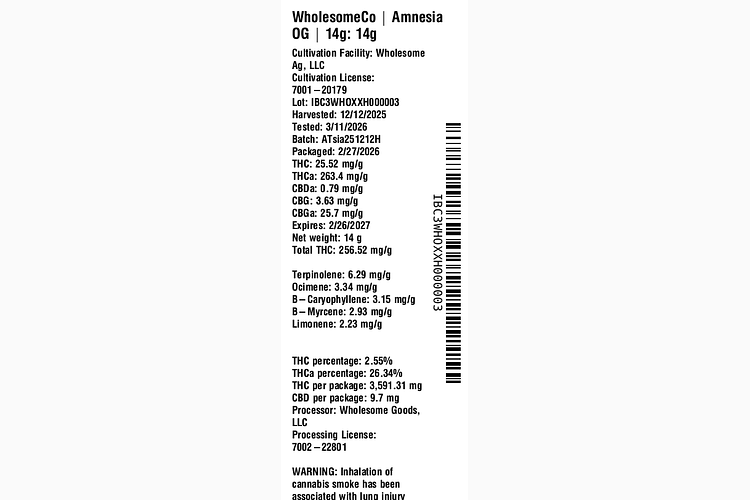 Amnesia OG by WholesomeCo