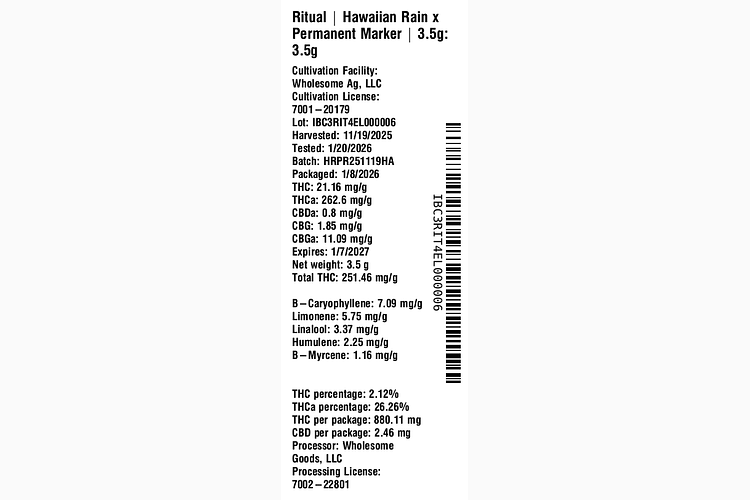 Hawaiian Rain x Permanent Marker by Ritual